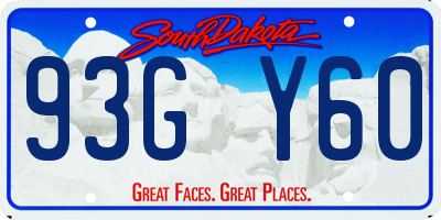 SD license plate 93GY60