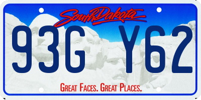 SD license plate 93GY62