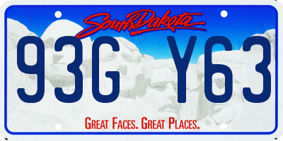 SD license plate 93GY63