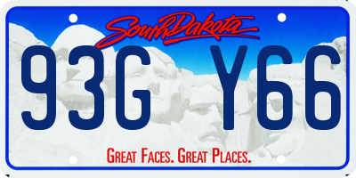 SD license plate 93GY66