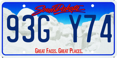 SD license plate 93GY74