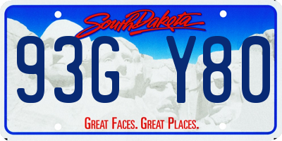 SD license plate 93GY80