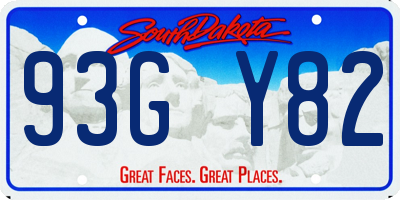 SD license plate 93GY82