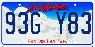 SD license plate 93GY83
