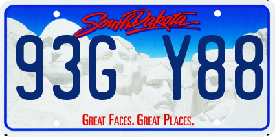 SD license plate 93GY88