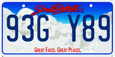 SD license plate 93GY89