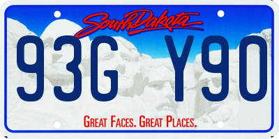 SD license plate 93GY90