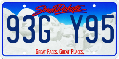SD license plate 93GY95