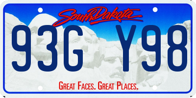 SD license plate 93GY98