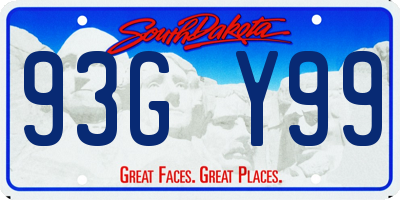 SD license plate 93GY99