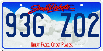 SD license plate 93GZ02