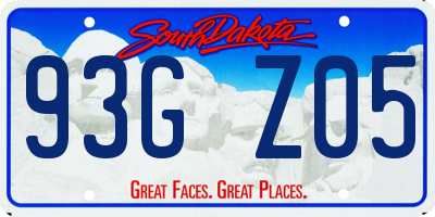 SD license plate 93GZ05