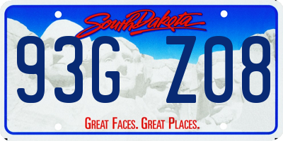 SD license plate 93GZ08