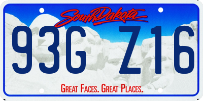 SD license plate 93GZ16