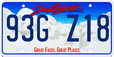 SD license plate 93GZ18