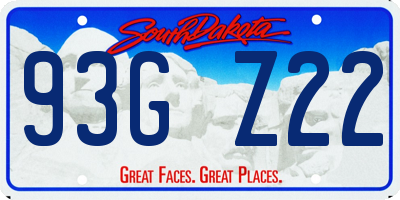 SD license plate 93GZ22