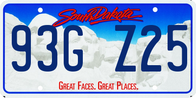 SD license plate 93GZ25