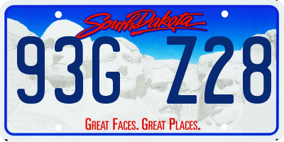 SD license plate 93GZ28