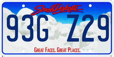 SD license plate 93GZ29