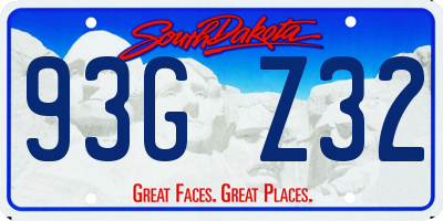 SD license plate 93GZ32
