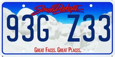 SD license plate 93GZ33