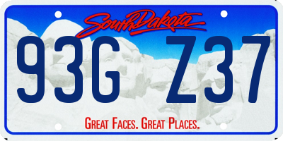 SD license plate 93GZ37
