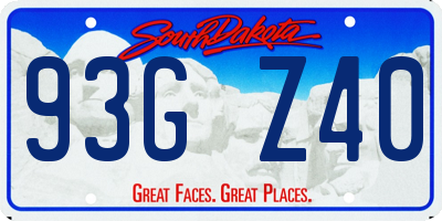 SD license plate 93GZ40