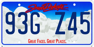 SD license plate 93GZ45