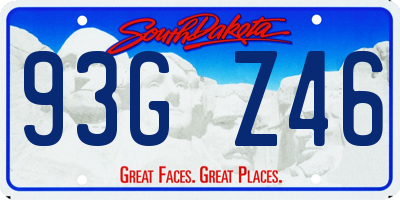 SD license plate 93GZ46