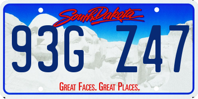 SD license plate 93GZ47