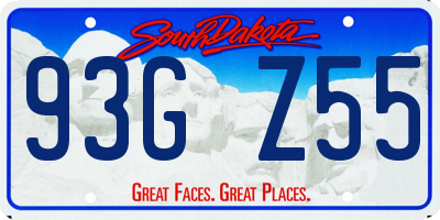 SD license plate 93GZ55