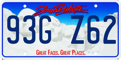 SD license plate 93GZ62