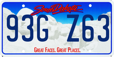 SD license plate 93GZ63