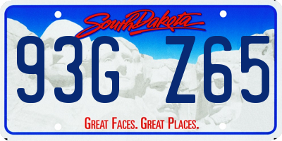 SD license plate 93GZ65
