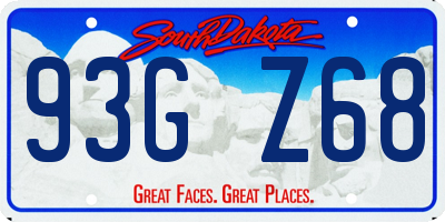 SD license plate 93GZ68