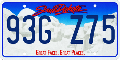 SD license plate 93GZ75
