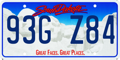SD license plate 93GZ84