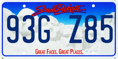 SD license plate 93GZ85