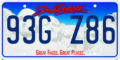 SD license plate 93GZ86