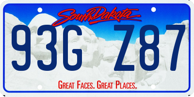 SD license plate 93GZ87