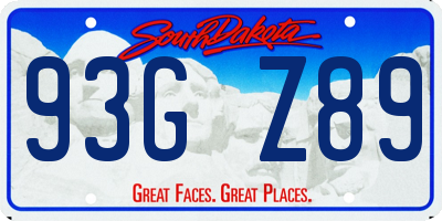 SD license plate 93GZ89