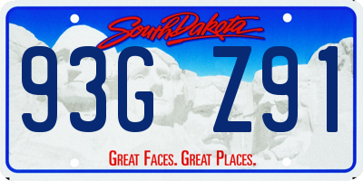 SD license plate 93GZ91