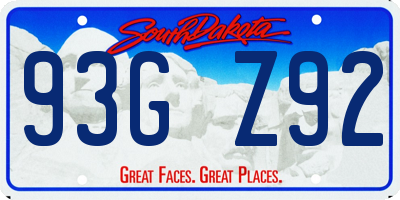 SD license plate 93GZ92