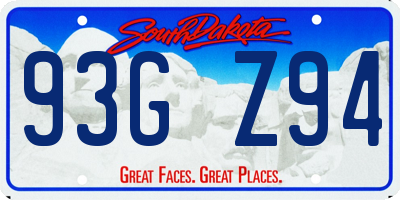 SD license plate 93GZ94