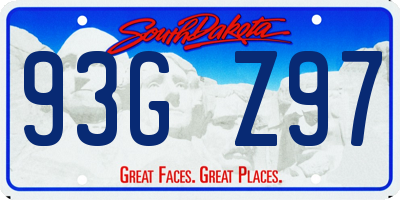SD license plate 93GZ97