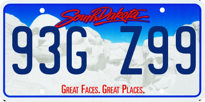 SD license plate 93GZ99
