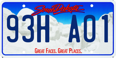 SD license plate 93HA01