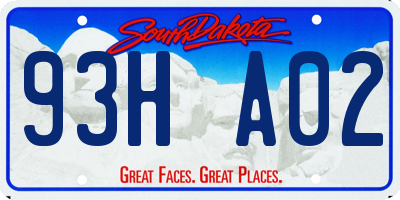 SD license plate 93HA02