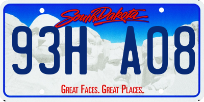SD license plate 93HA08