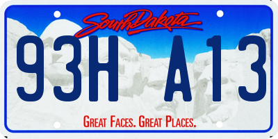SD license plate 93HA13